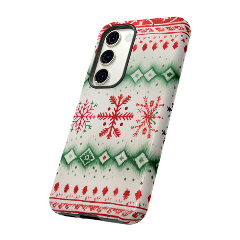 Icelandic Watercolor inspired by Christmas Sweaters - Impact Resistant Phone Case